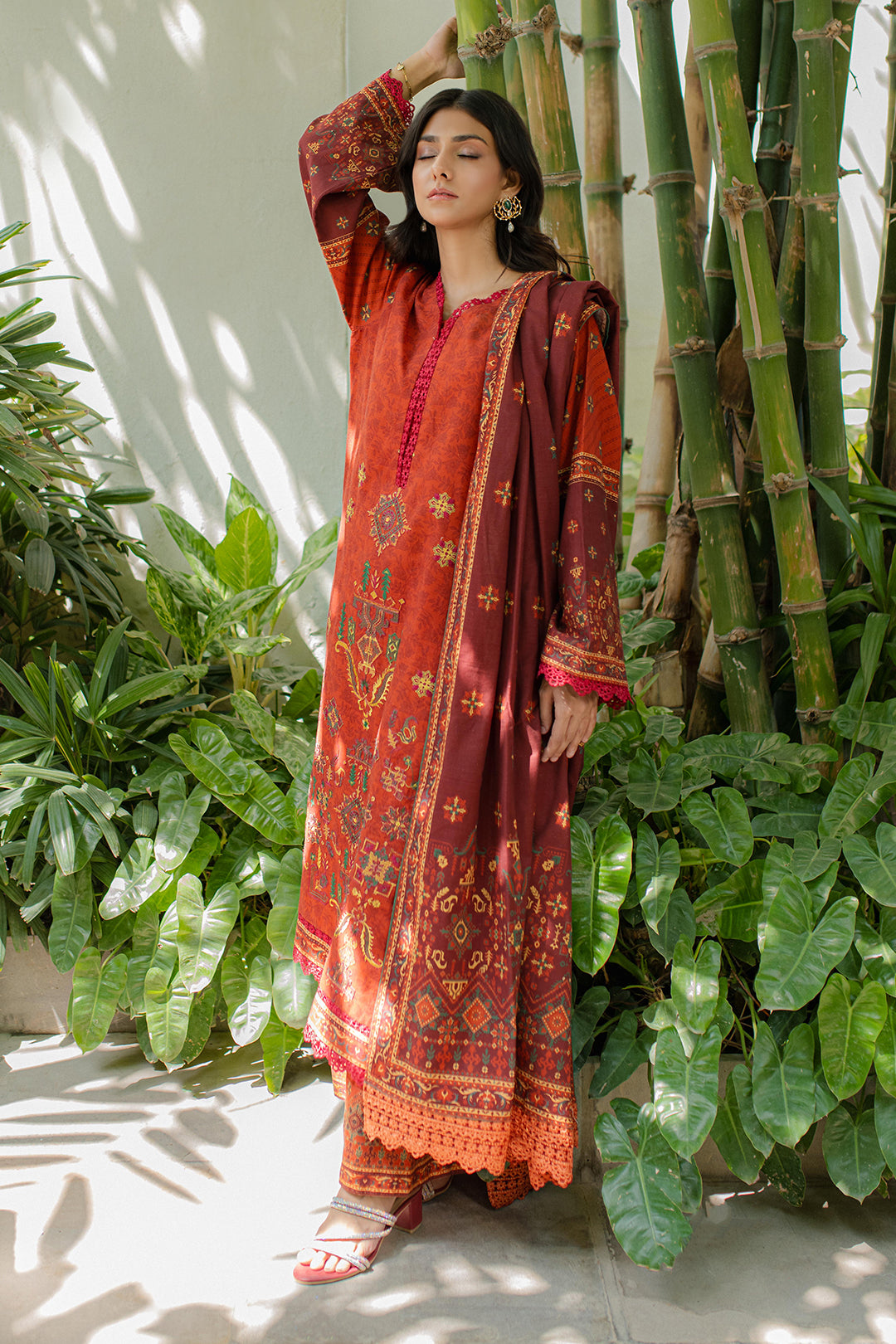 Zellbury | Unstitched 3 Piece Khaddar | Embroidered Shirt Shalwar Dupatta - 0233