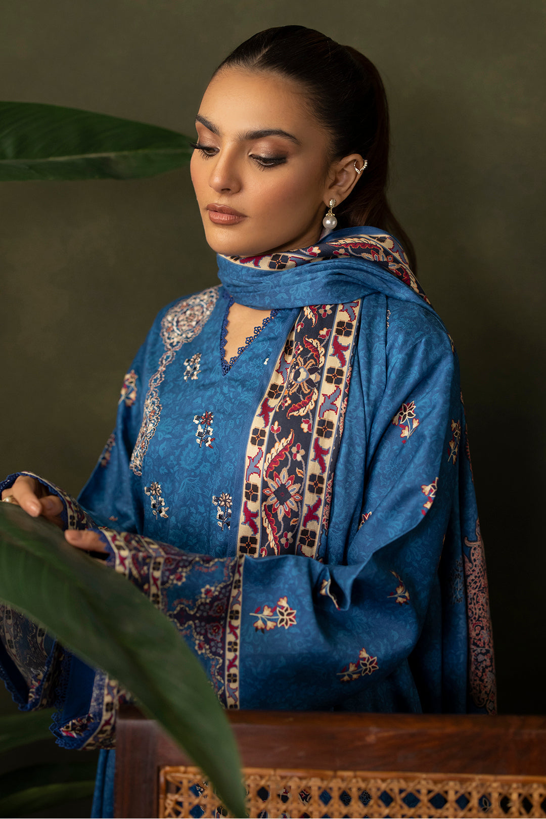 Zellbury | Unstitched 3 Piece Viscose | Embroidered Shirt Shalwar Dupatta - 0313 Default Title