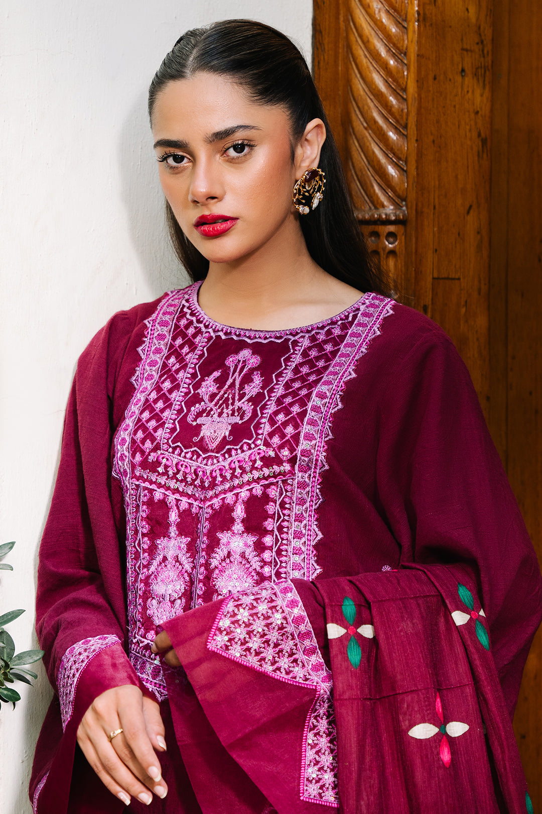 Zellbury | Unstitched 3 Piece Khaddar | Embroidered Shirt Shalwar Dupatta - 0319 Default Title