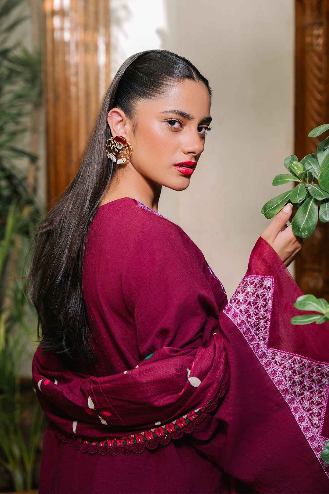 Zellbury | Unstitched 3 Piece Khaddar | Embroidered Shirt Shalwar Dupatta - 0319