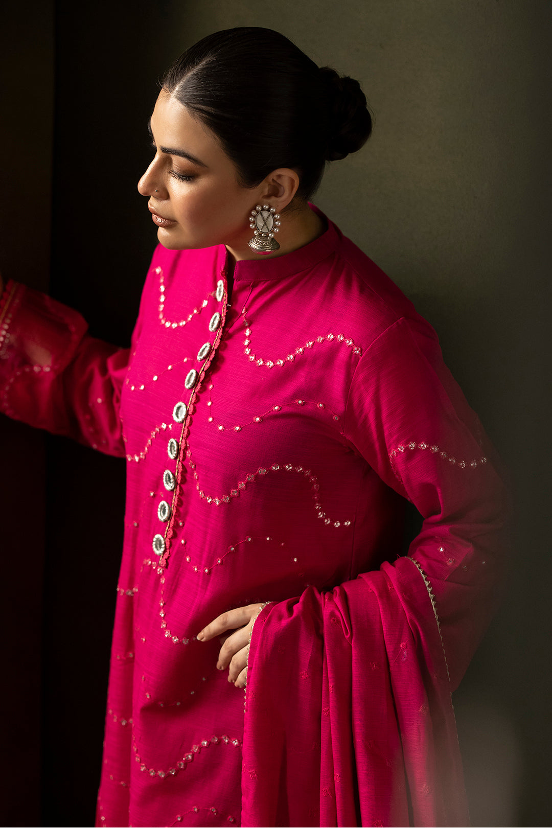 Zellbury | Unstitched 3 Piece Khaddar | Embroidered Shirt Shalwar Dupatta - 0320 Default Title