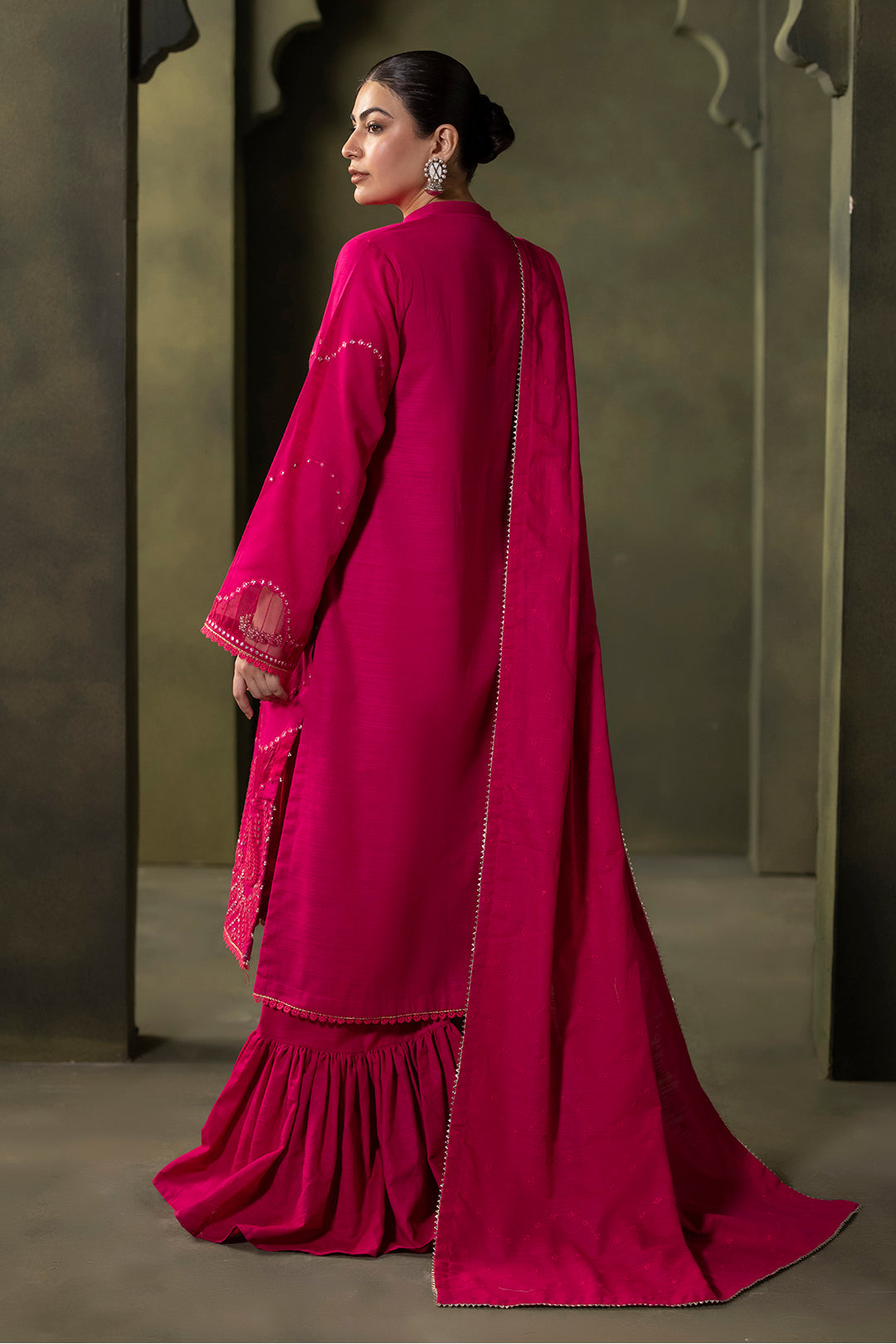 Zellbury | Unstitched 3 Piece Khaddar | Embroidered Shirt Shalwar Dupatta - 0320