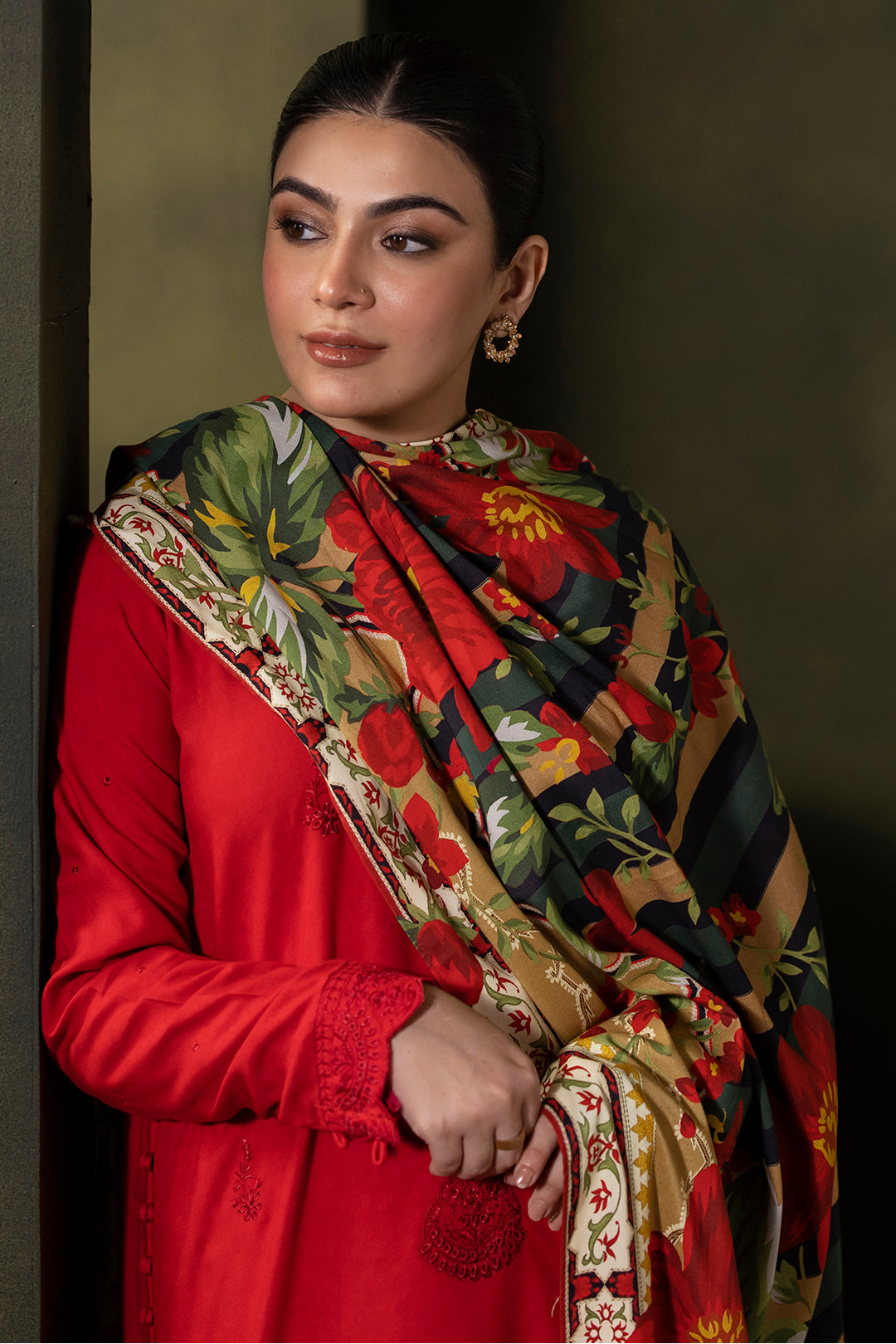 Zellbury | Unstitched 3 Piece Viscose | Embroidered Shirt Shalwar Dupatta - 0324 Default Title