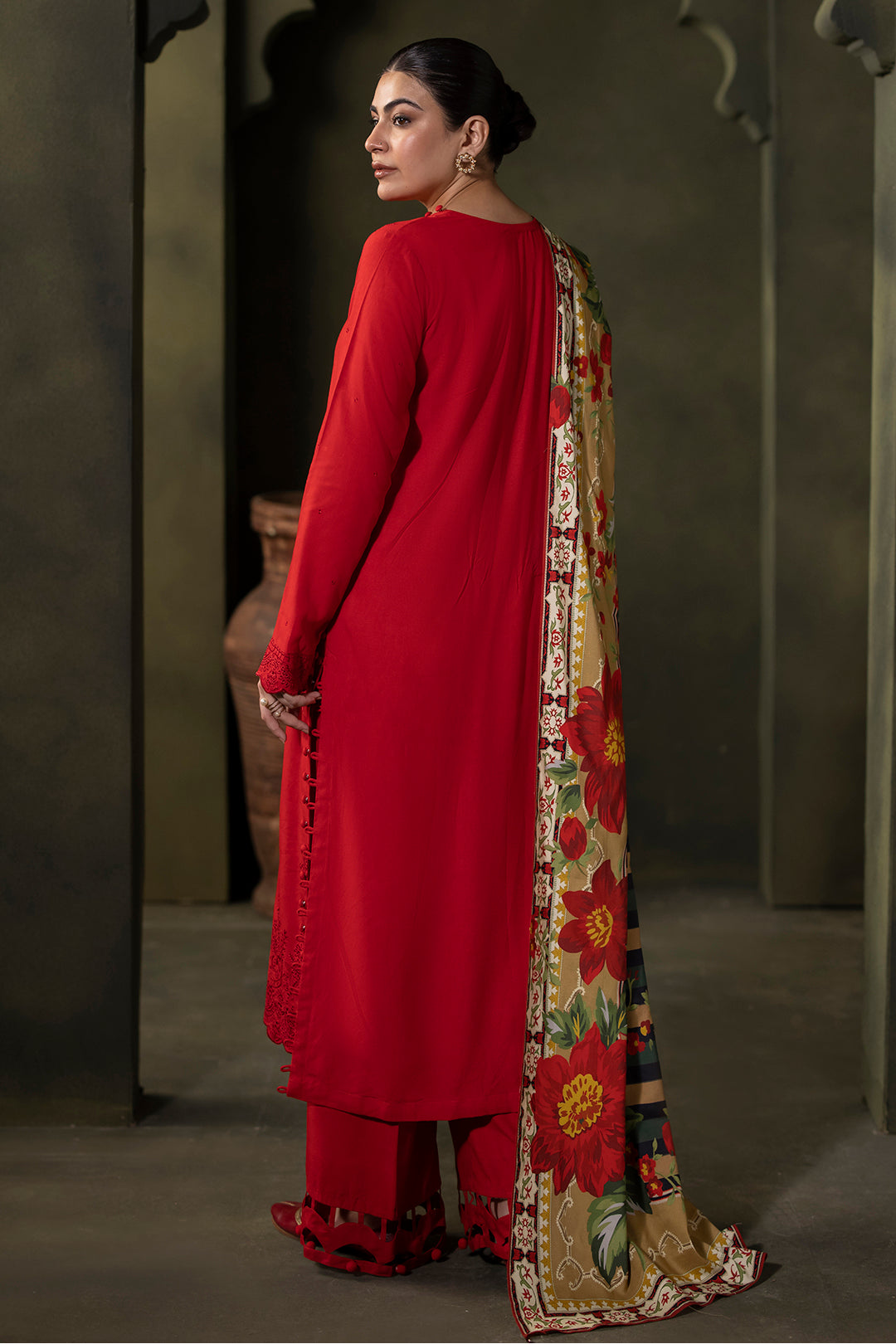 Zellbury | Unstitched 3 Piece Viscose | Embroidered Shirt Shalwar Dupatta - 0324