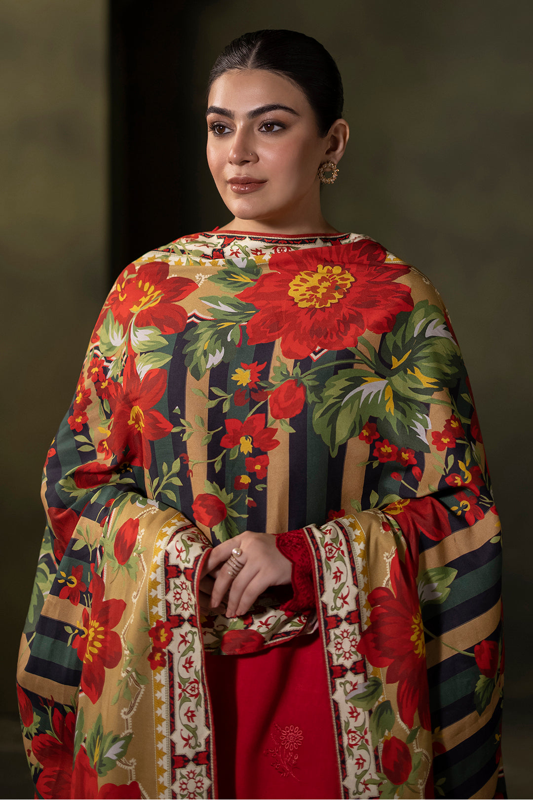 Zellbury | Unstitched 3 Piece Viscose | Embroidered Shirt Shalwar Dupatta - 0324