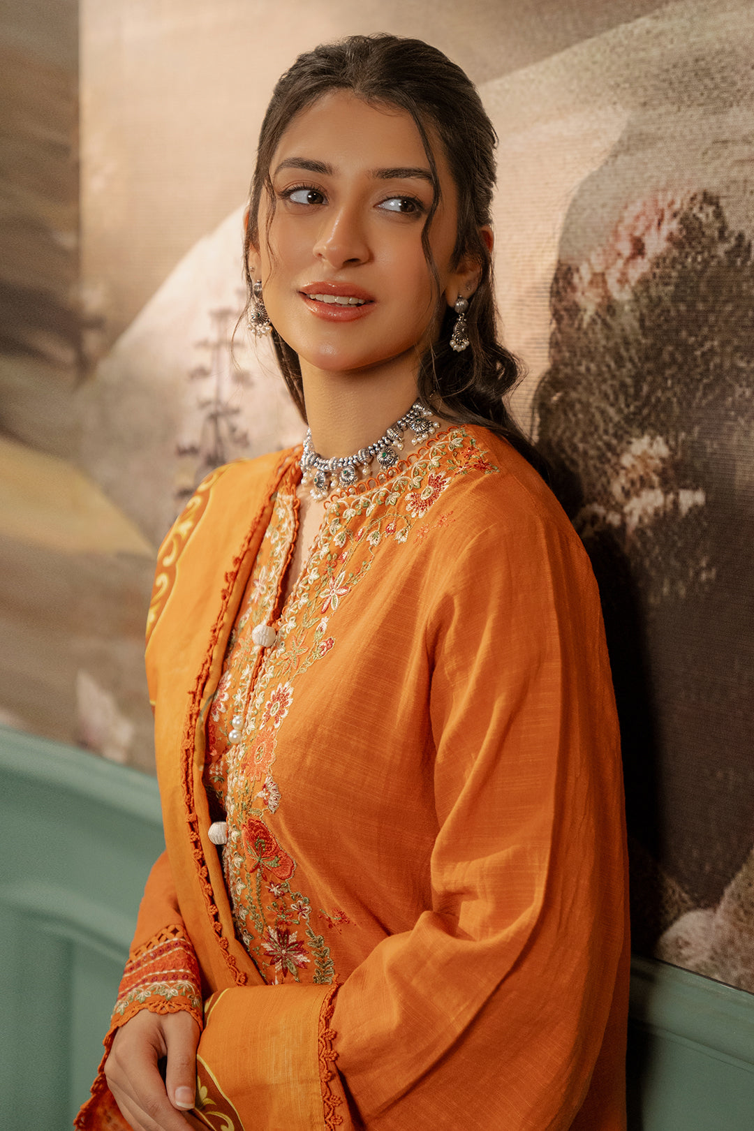 Zellbury | Unstitched 3 Piece Khaddar | Embroidered Shirt Shalwar Dupatta - 0413 Default Title