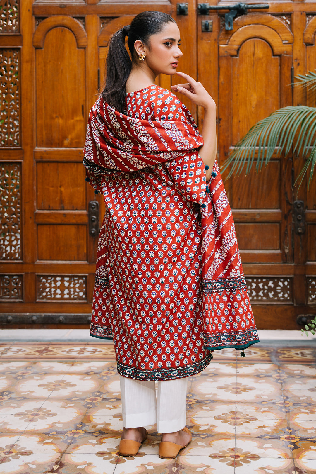 Zellbury | Unstitched 2 Piece Khaddar | Shirt Dupatta - 0250