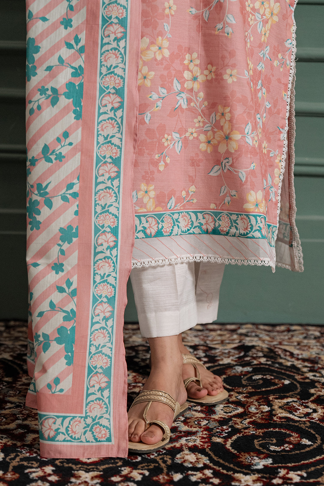 Zellbury | Unstitched 2 Piece Khaddar | Shirt Dupatta - 0331