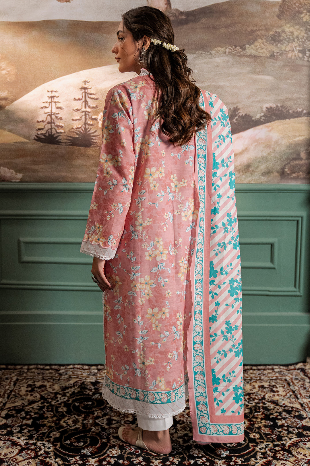 Zellbury | Unstitched 2 Piece Khaddar | Shirt Dupatta - 0331