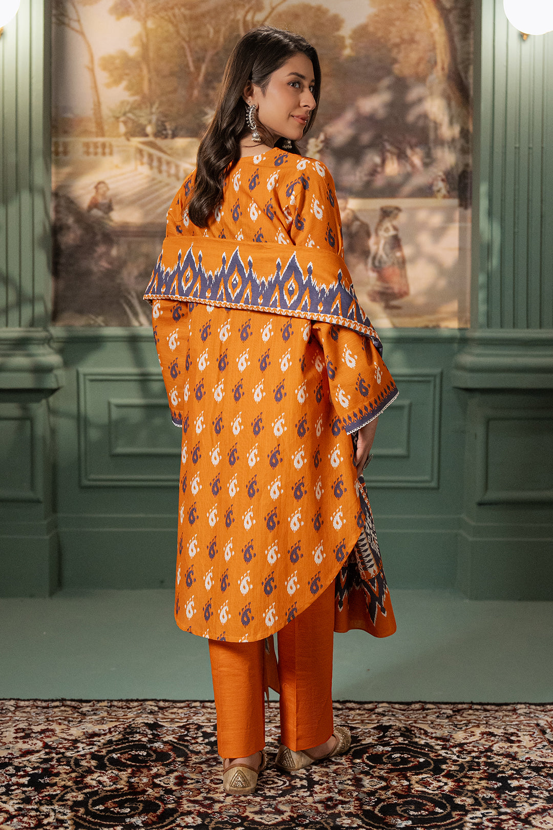 Zellbury | Unstitched 2 Piece Khaddar | Shirt Dupatta - 0335