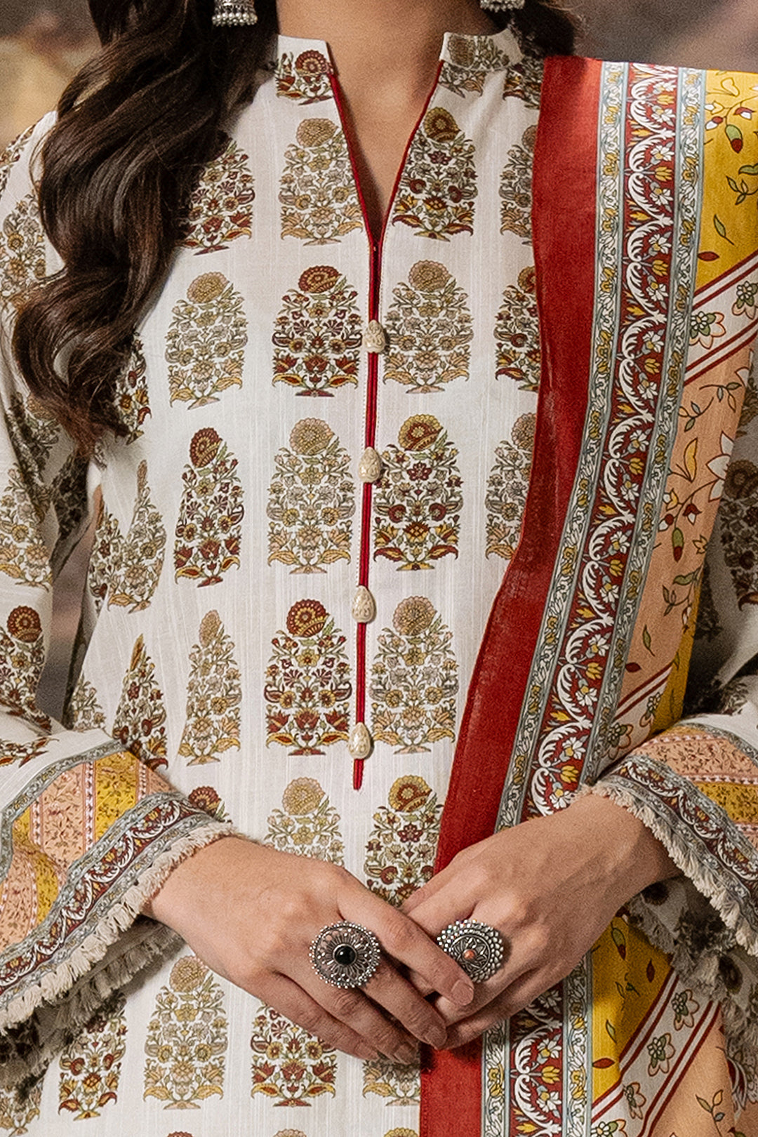 Zellbury | Unstitched 2 Piece Khaddar | Shirt Dupatta - 0336