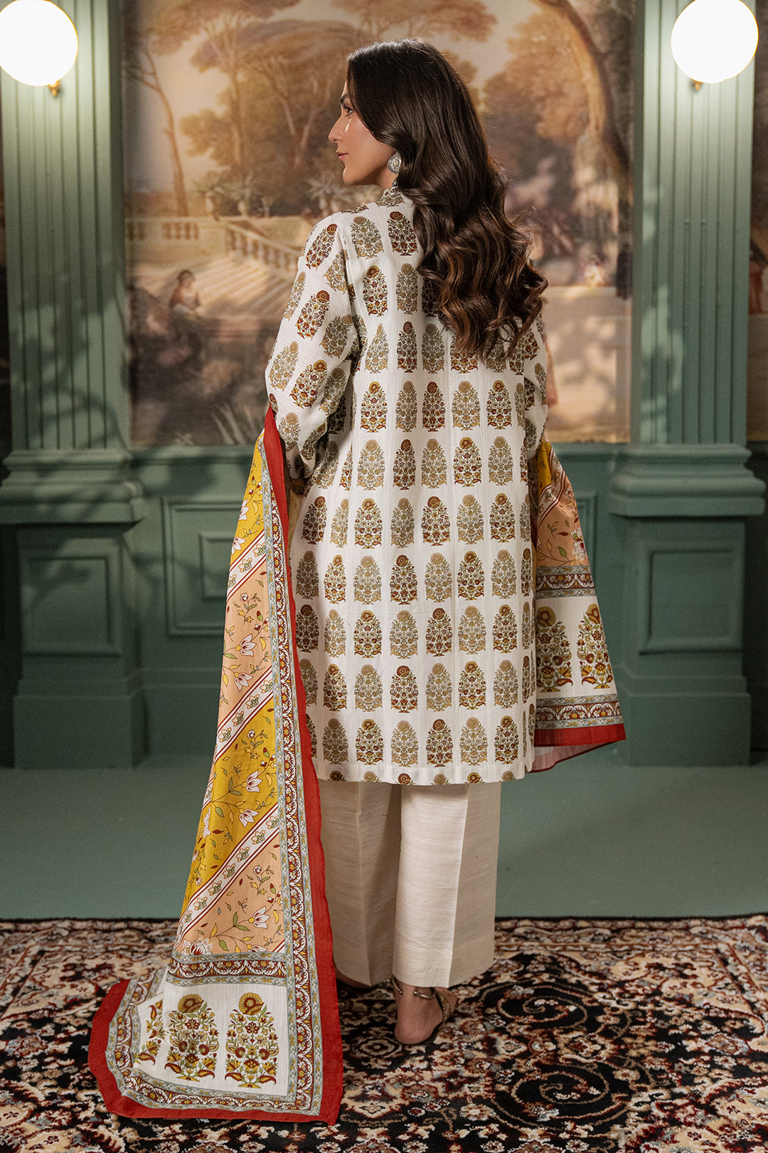 Zellbury | Unstitched 2 Piece Khaddar | Shirt Dupatta - 0336
