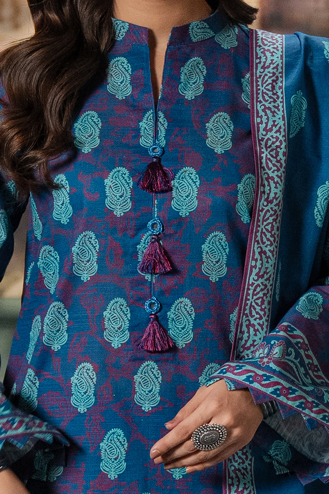 Zellbury | Unstitched 2 Piece Khaddar | Shirt Dupatta - 0425