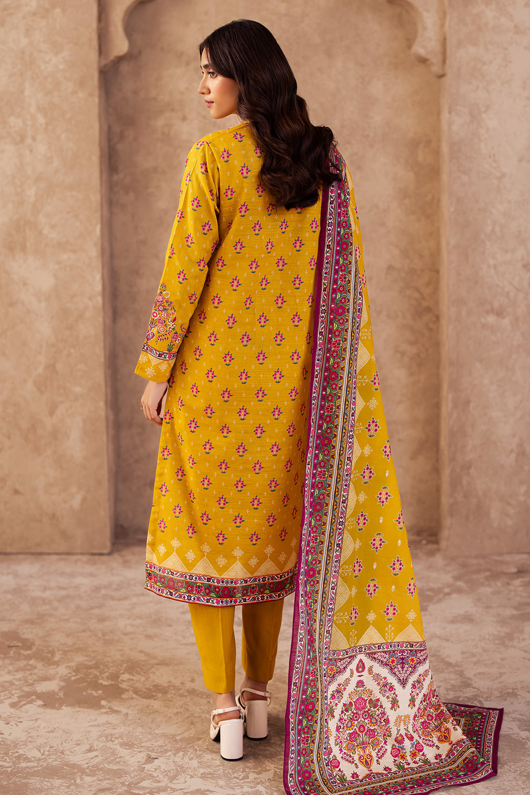 Zellbury | Unstitched 3 Piece Khaddar | Shirt Shalwar Dupatta - 0186