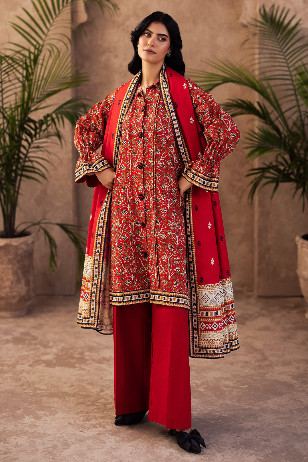 Zellbury | Unstitched 3 Piece Khaddar | Shirt Shalwar Dupatta - 0189