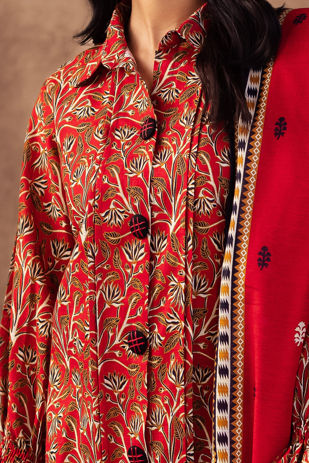 Zellbury | Unstitched 3 Piece Khaddar | Shirt Shalwar Dupatta - 0189