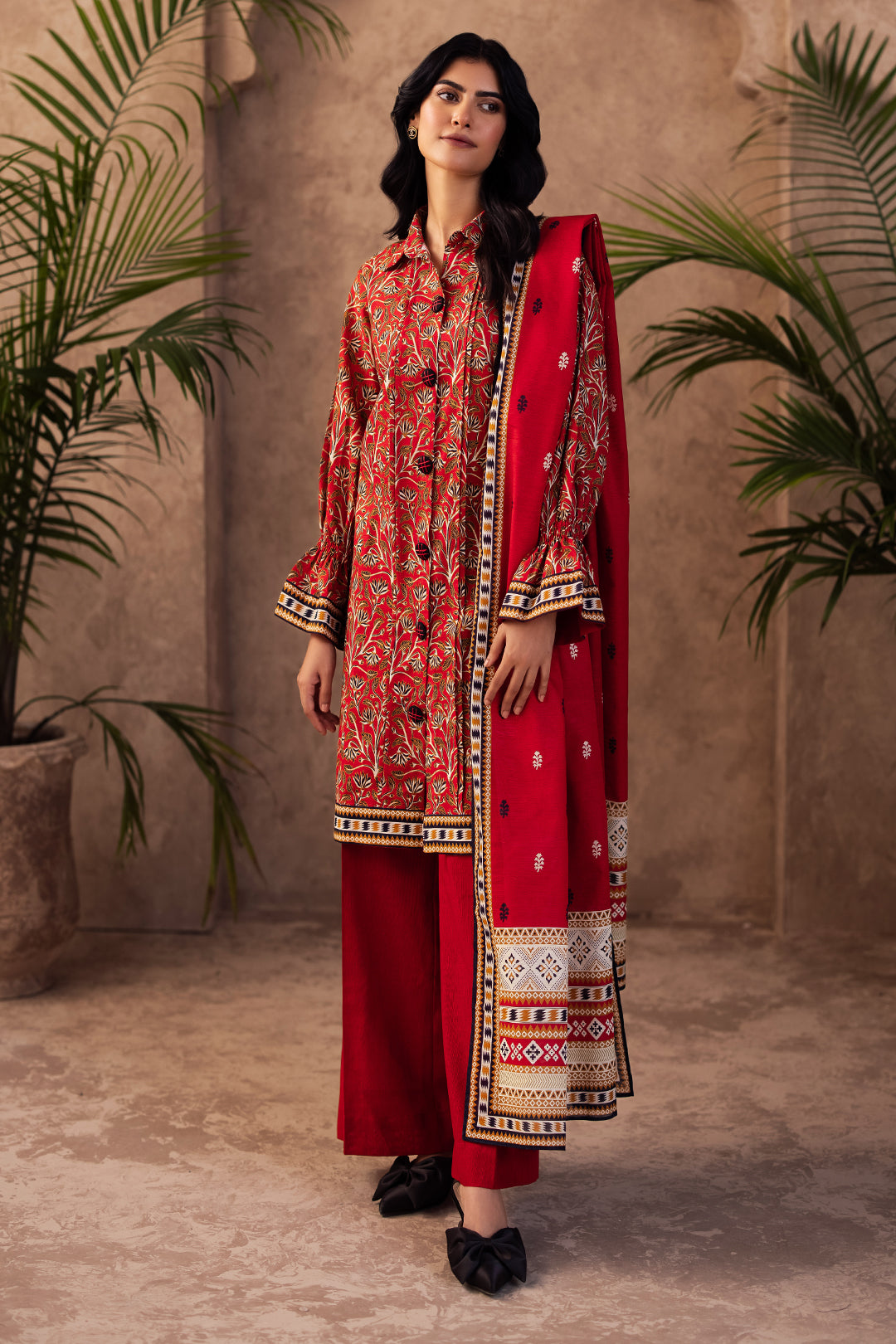 Zellbury | Unstitched 3 Piece Khaddar | Shirt Shalwar Dupatta - 0189