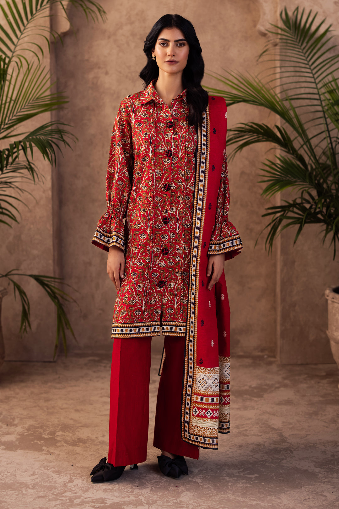 Zellbury | Unstitched 3 Piece Khaddar | Shirt Shalwar Dupatta - 0189