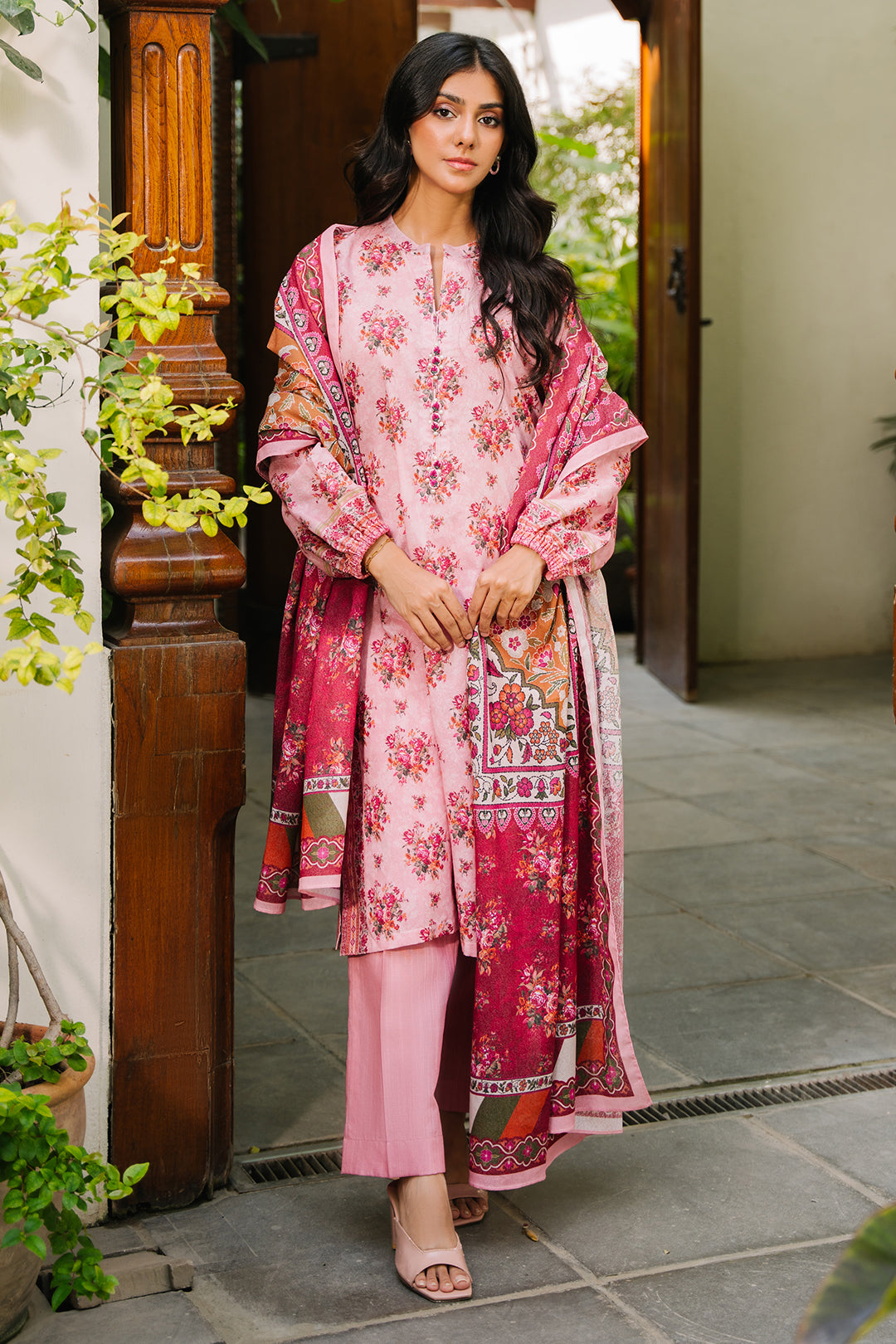 Zellbury | Unstitched 3 Piece Khaddar | Shirt Shalwar Dupatta - 0212
