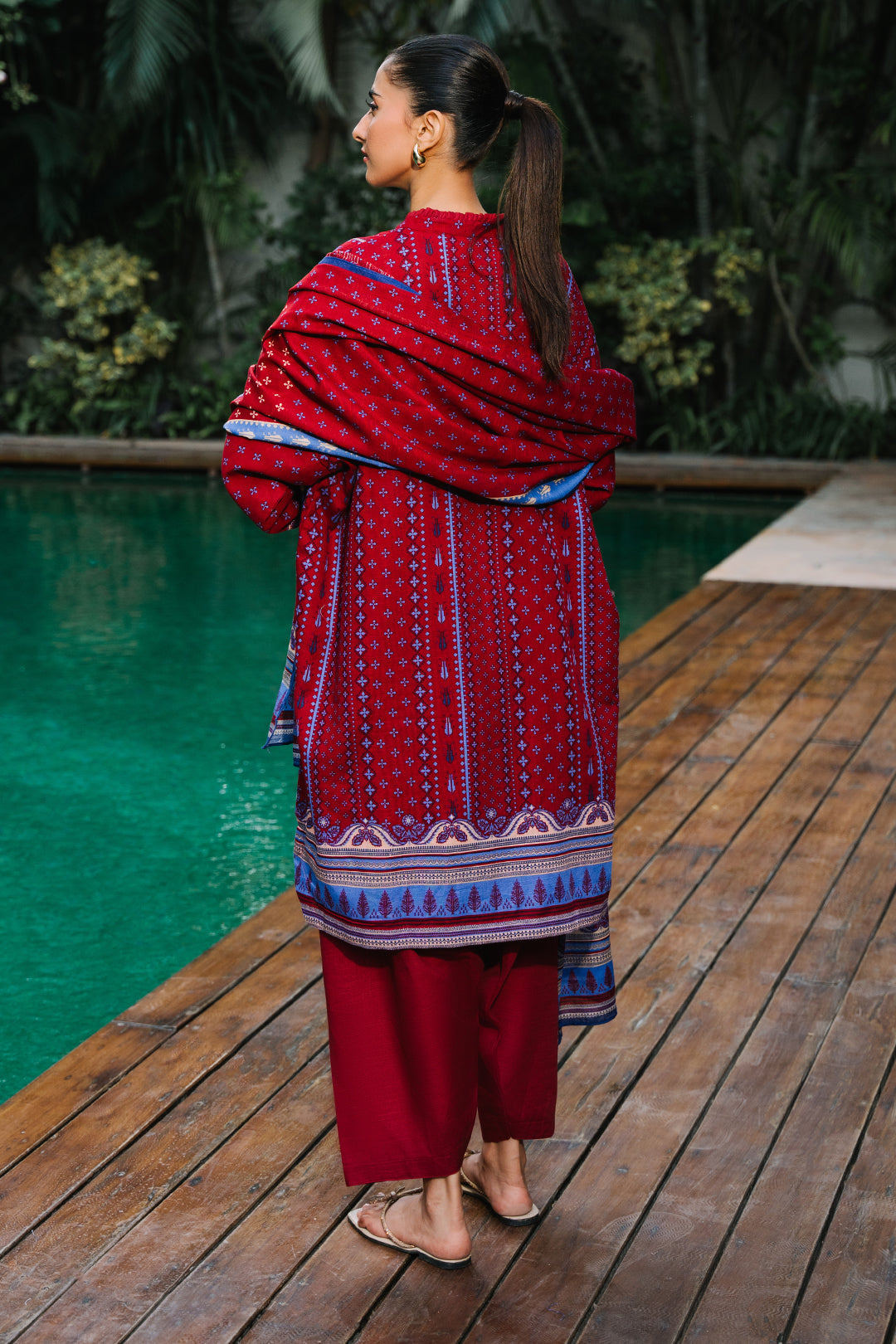 Zellbury | Unstitched 3 Piece Khaddar | Shirt Shalwar Dupatta - 0273