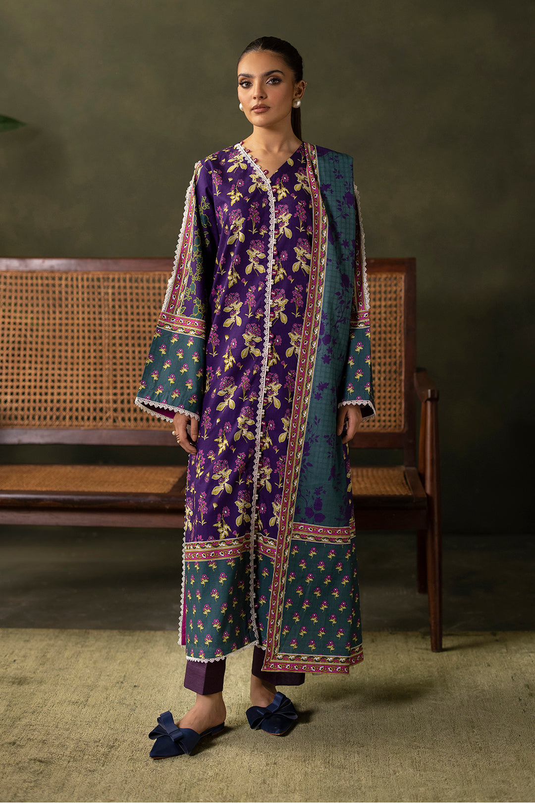 Zellbury | Unstitched 3 Piece Khaddar | Shirt Shalwar Dupatta - 0279