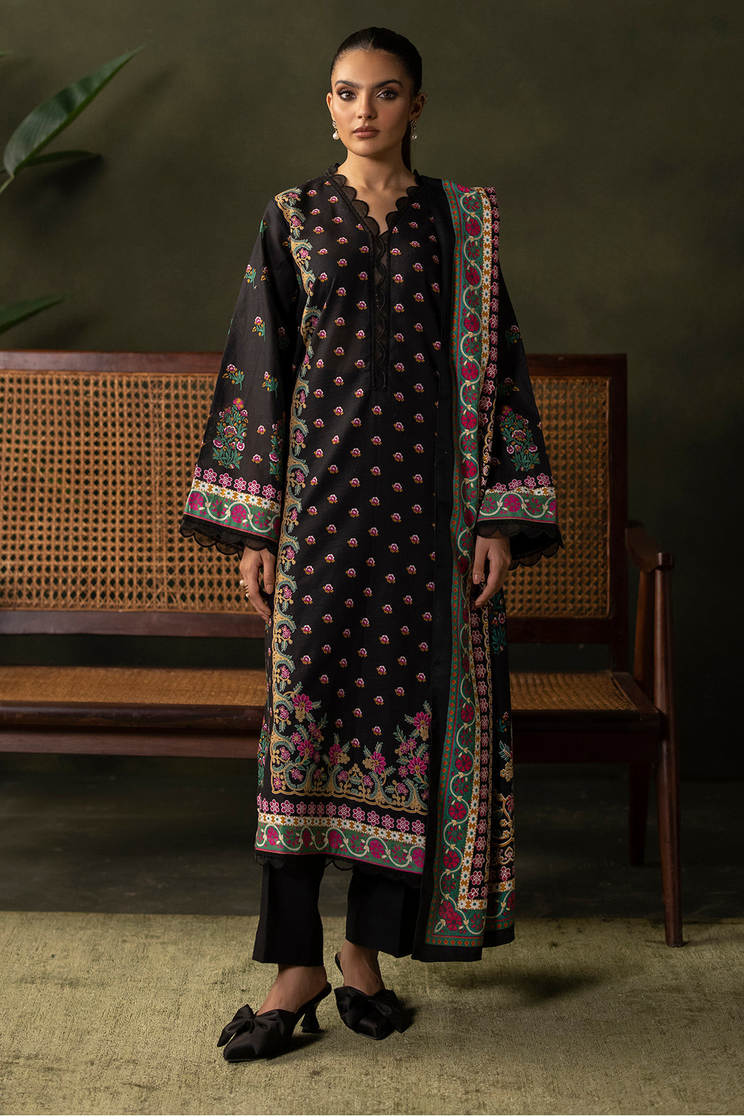 Zellbury | Unstitched 3 Piece Khaddar | Shirt Shalwar Shawl - 0286
