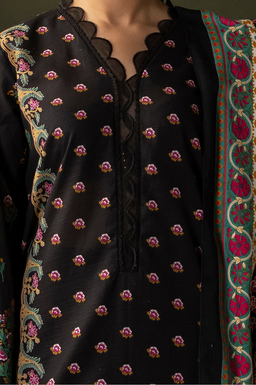 Zellbury | Unstitched 3 Piece Khaddar | Shirt Shalwar Shawl - 0286