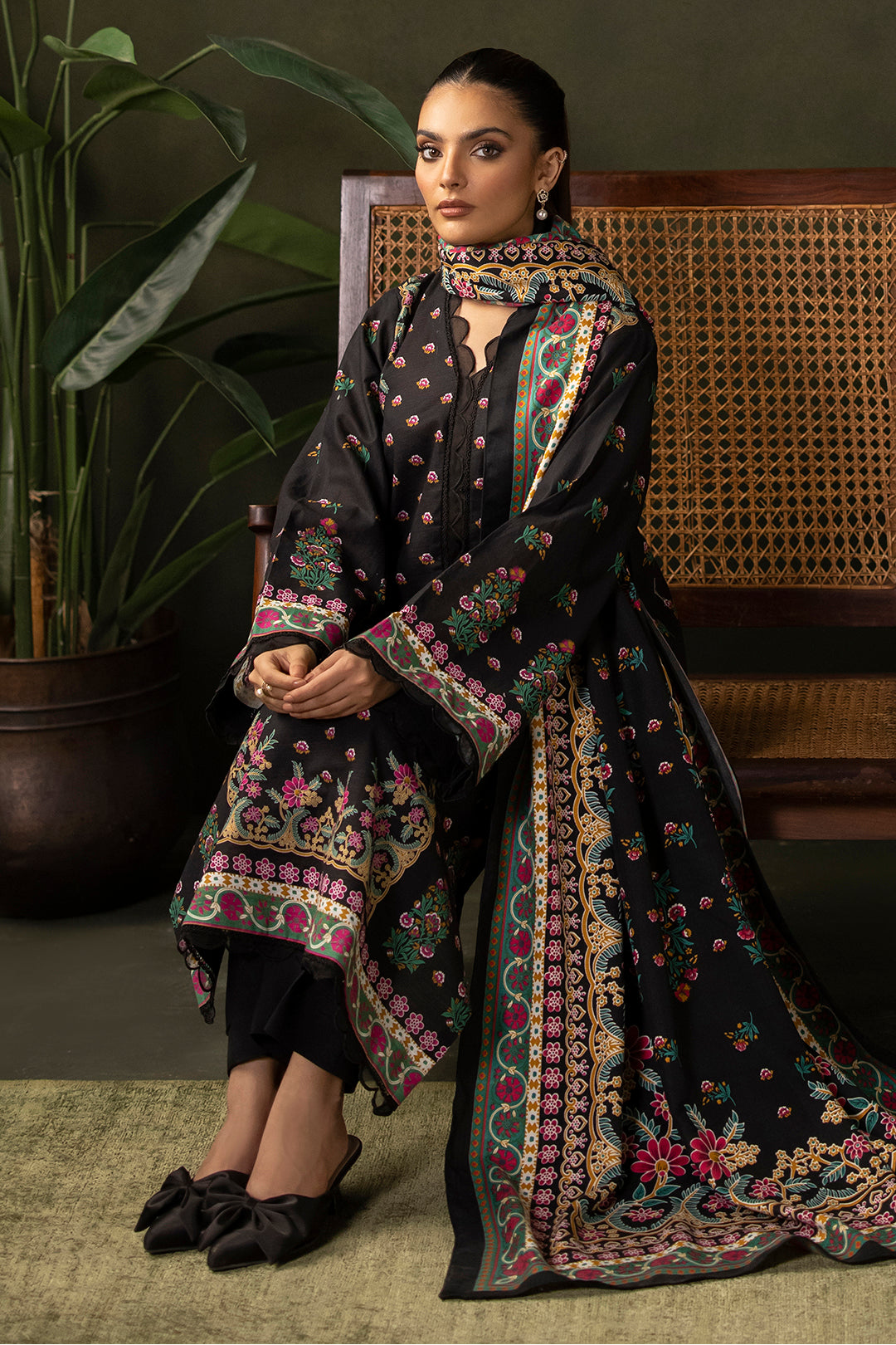 Zellbury | Unstitched 3 Piece Khaddar | Shirt Shalwar Shawl - 0286