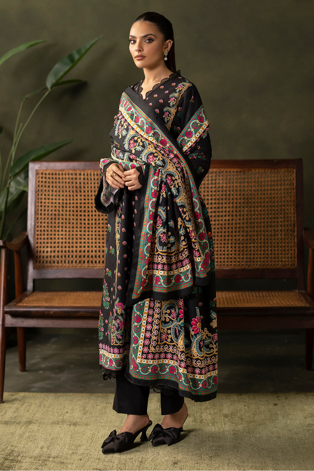 Zellbury | Unstitched 3 Piece Khaddar | Shirt Shalwar Shawl - 0286
