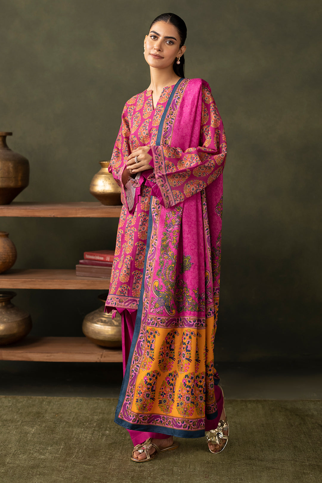 Zellbury | Unstitched 3 Piece Khaddar | Shirt Shalwar Dupatta - 0287