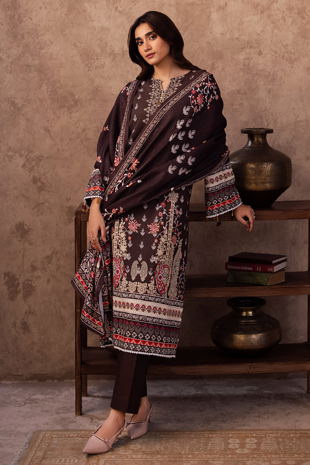 Zellbury | Unstitched 3 Piece Khaddar | Shirt Shalwar Dupatta - 0288