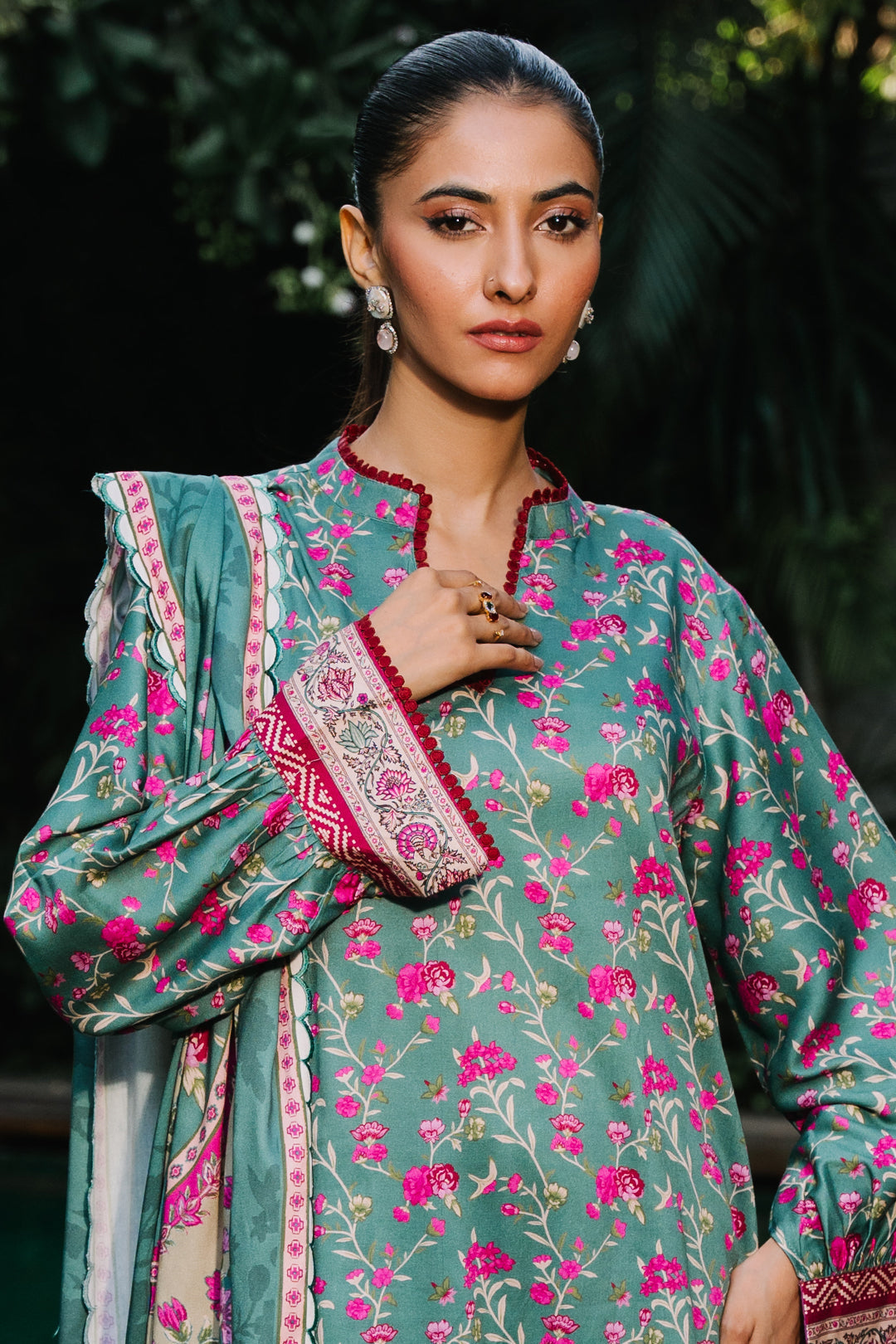 Zellbury | Unstitched 3 Piece Viscose | Shirt Shalwar Dupatta - 0296 Default Title