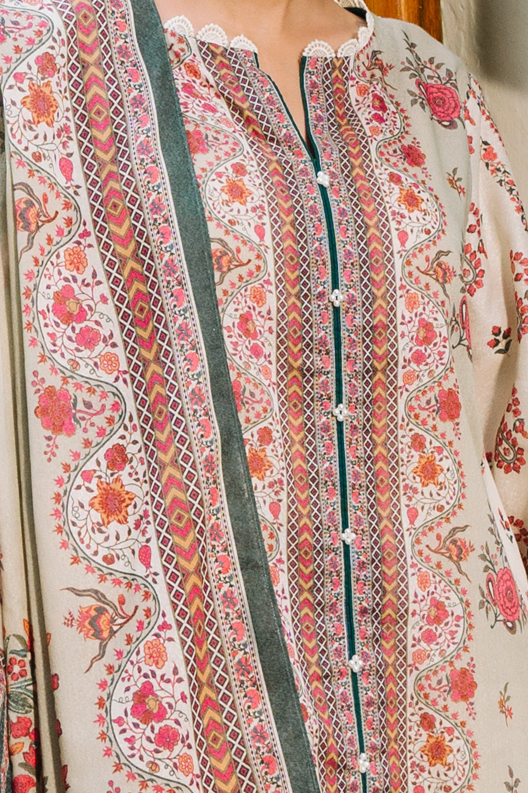 Zellbury | Unstitched 3 Piece Karandi | Shirt Shalwar Dupatta - 0302