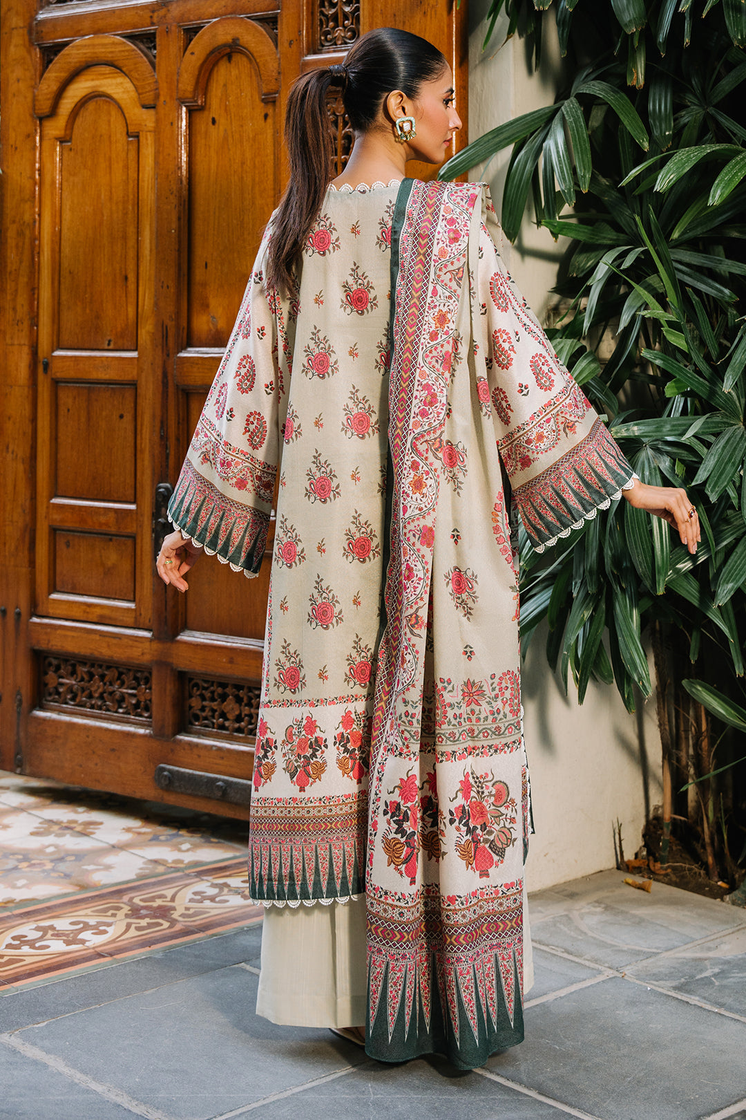 Zellbury | Unstitched 3 Piece Karandi | Shirt Shalwar Dupatta - 0302