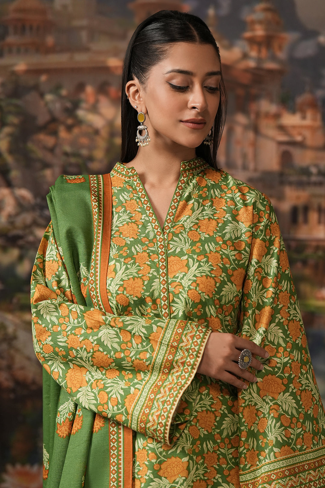 Zellbury | Unstitched 3 Piece Khaddar | Shirt Shalwar Dupatta - 0358 Default Title