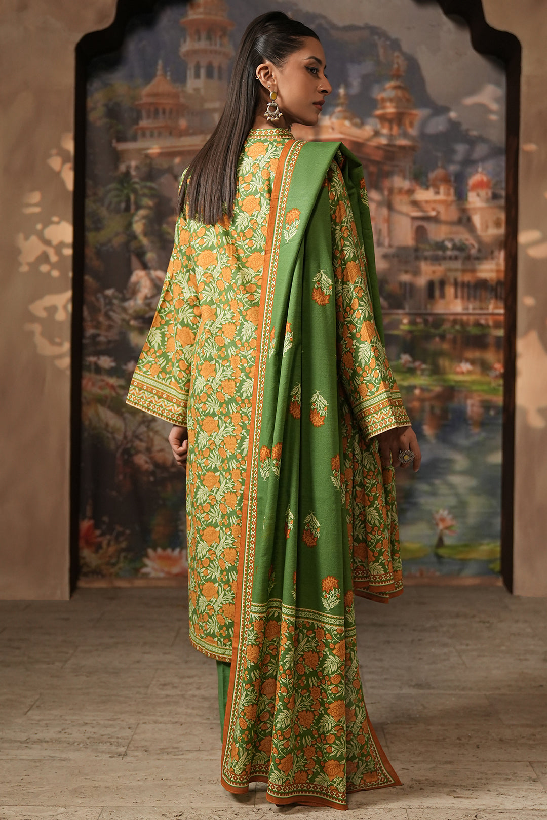 Zellbury | Unstitched 3 Piece Khaddar | Shirt Shalwar Dupatta - 0358