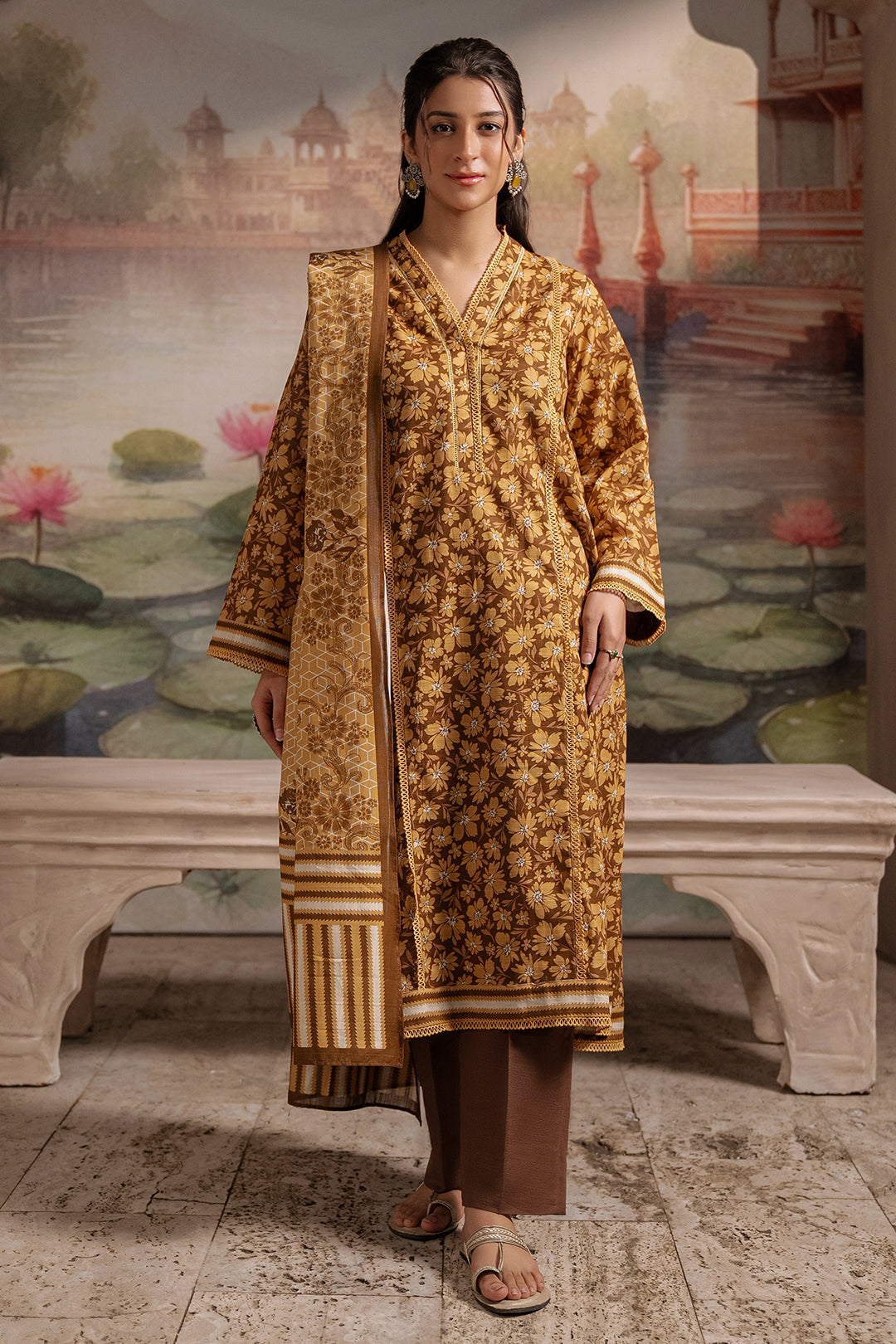 Zellbury | Unstitched 3 Piece Khaddar | Shirt Shalwar Dupatta - 0362