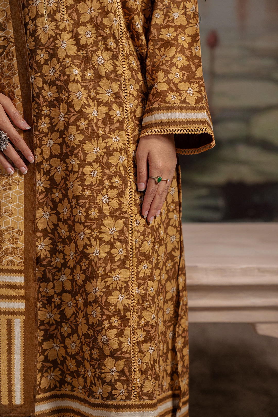 Zellbury | Unstitched 3 Piece Khaddar | Shirt Shalwar Dupatta - 0362