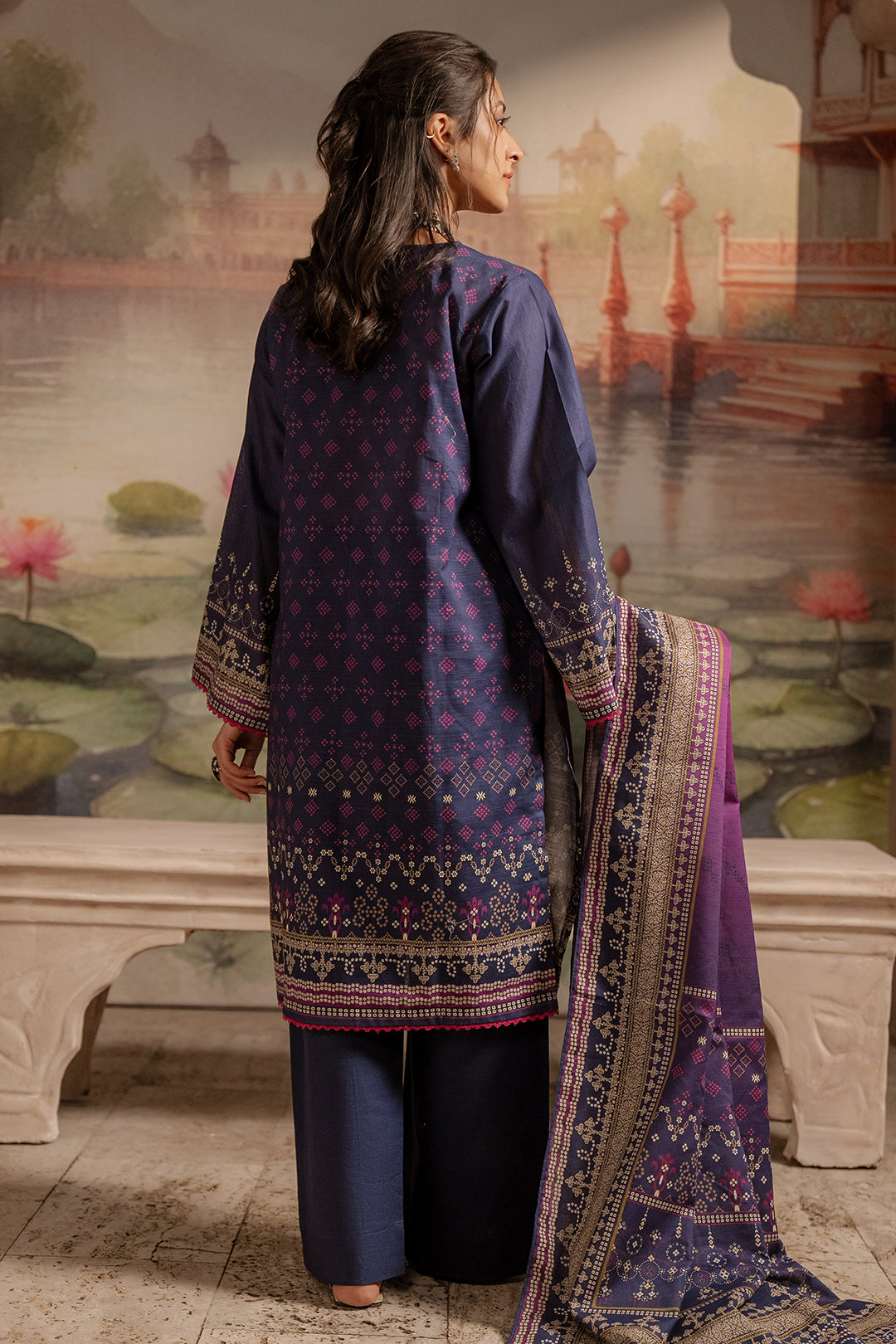 Zellbury | Unstitched 3 Piece Khaddar | Shirt Shalwar Dupatta - 0363