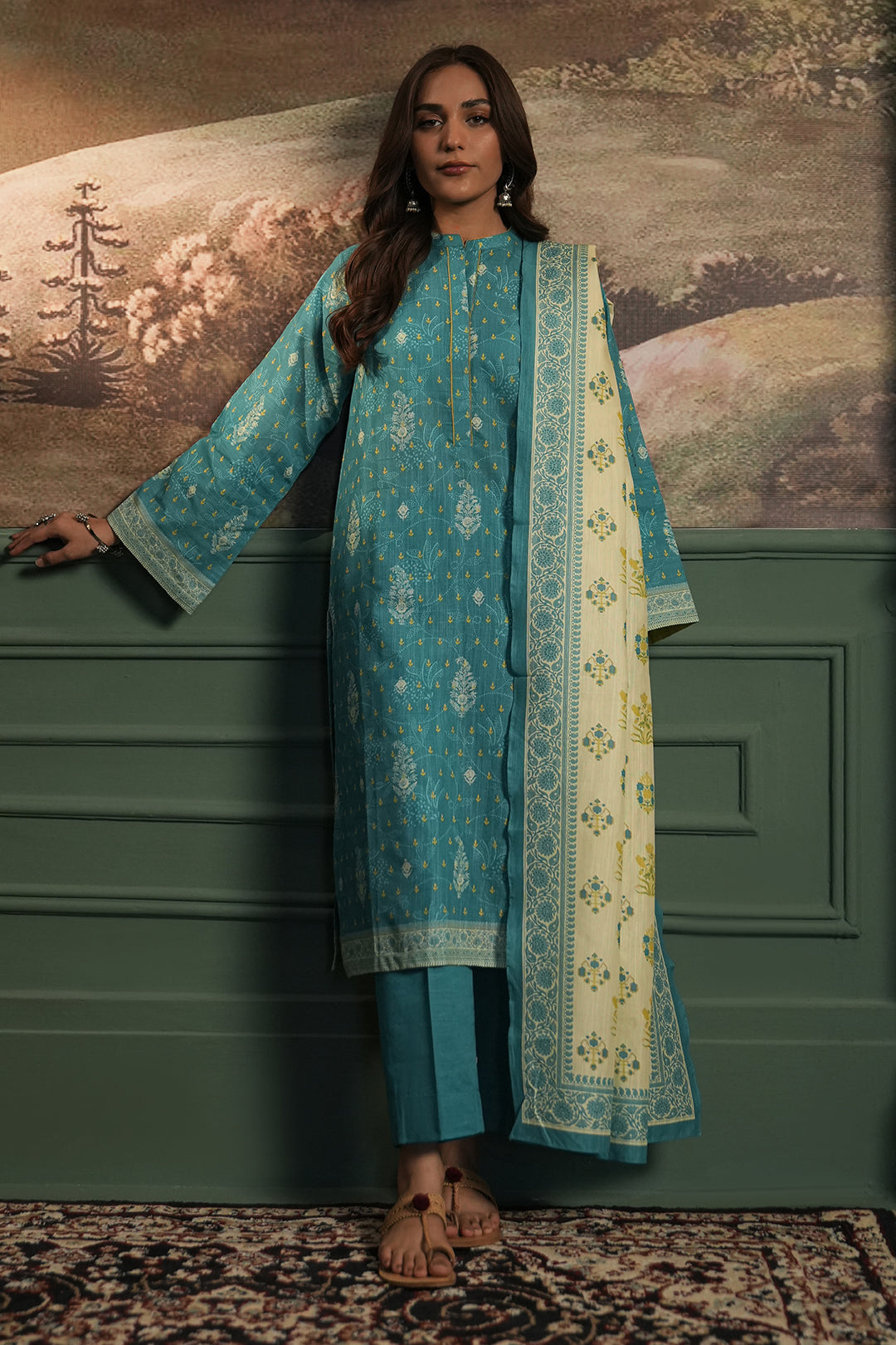 Zellbury | Unstitched 3 Piece Khaddar | Shirt Shalwar Dupatta - 0364