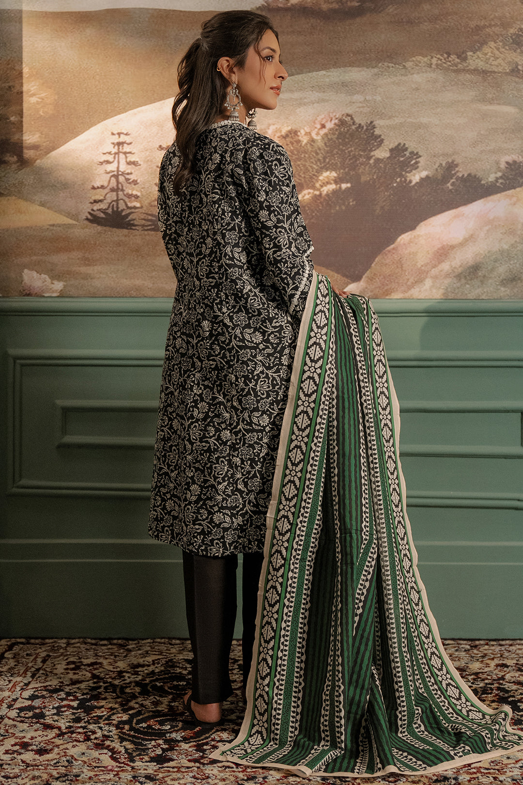 Zellbury | Unstitched 3 Piece Khaddar | Shirt Shalwar Dupatta - 0366