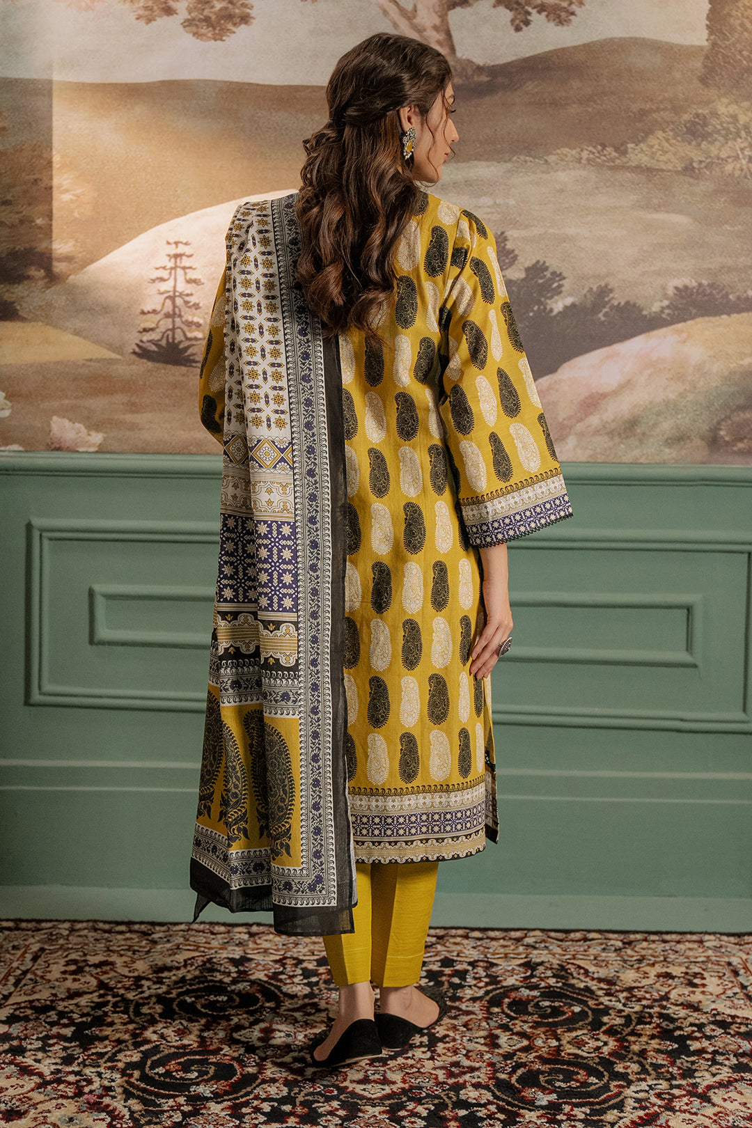 Zellbury | Unstitched 3 Piece Khaddar | Shirt Shalwar Dupatta - 0371