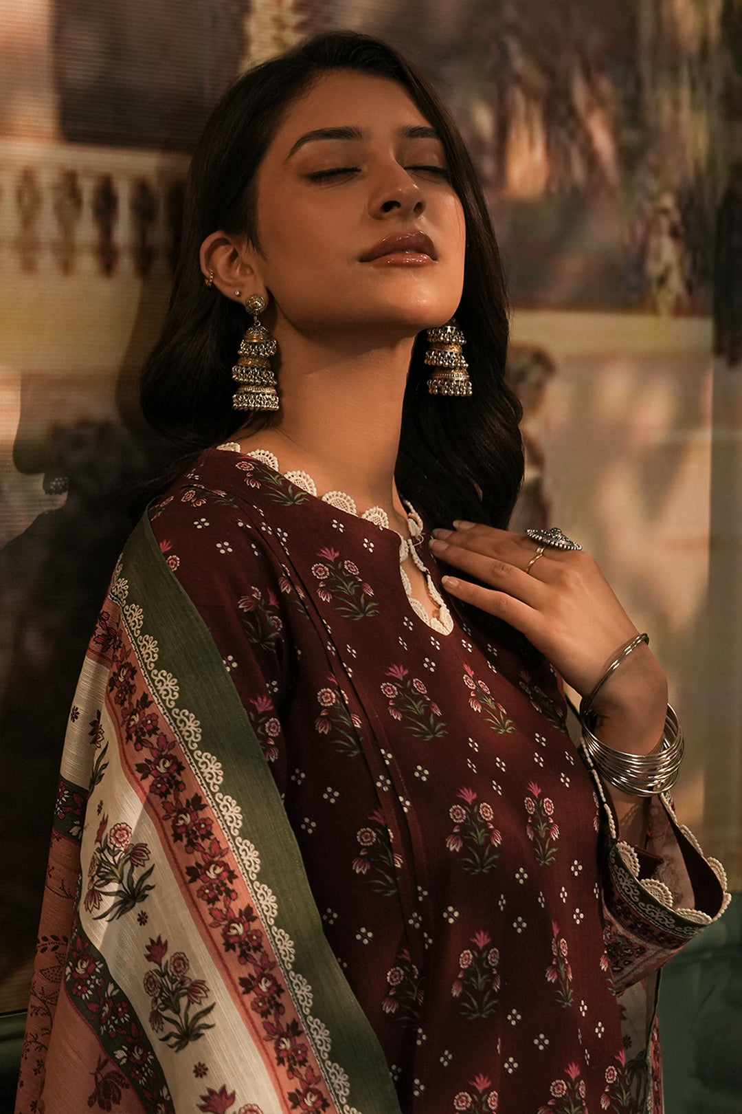 Zellbury | Unstitched 3 Piece Khaddar | Shirt Shalwar Dupatta - 0373 Default Title