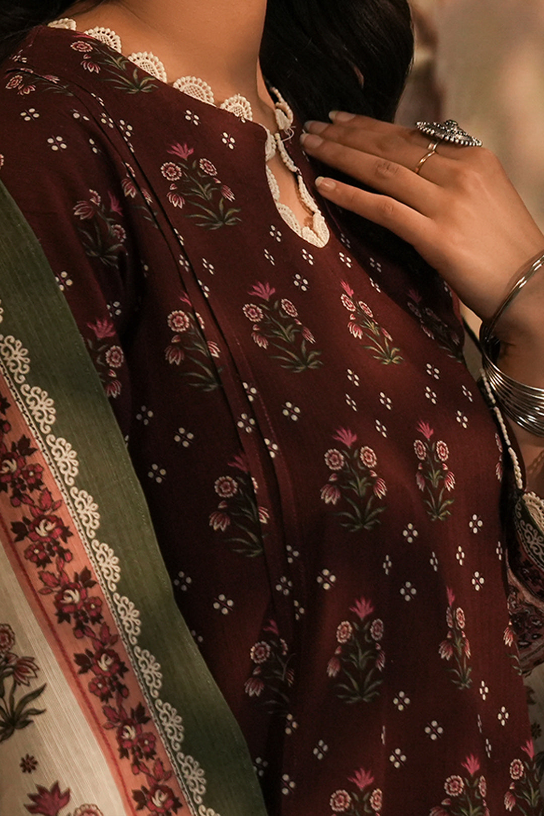 Zellbury | Unstitched 3 Piece Khaddar | Shirt Shalwar Dupatta - 0373