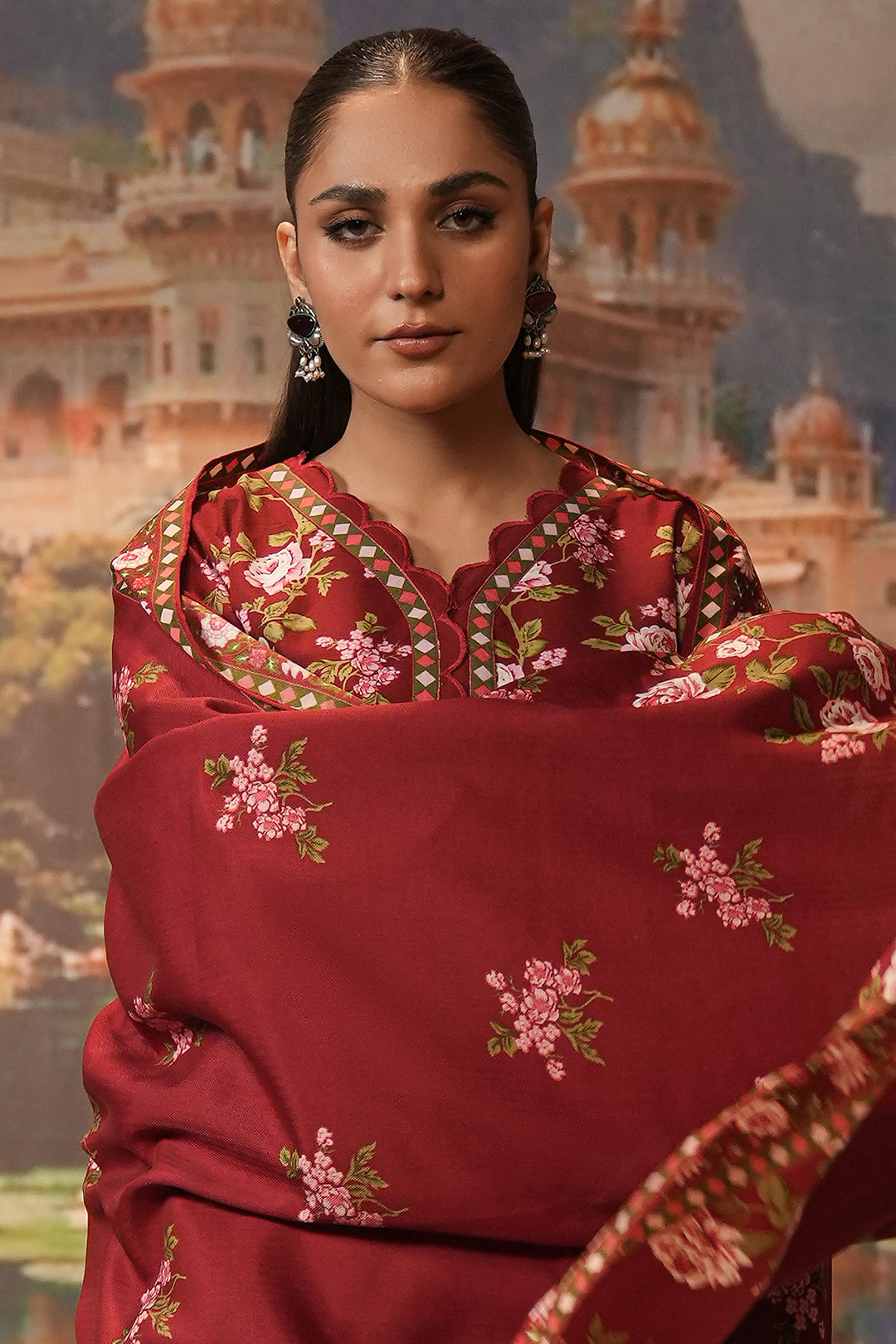 Zellbury | Unstitched 3 Piece Khaddar | Shirt Shalwar Shawl - 0389 Default Title