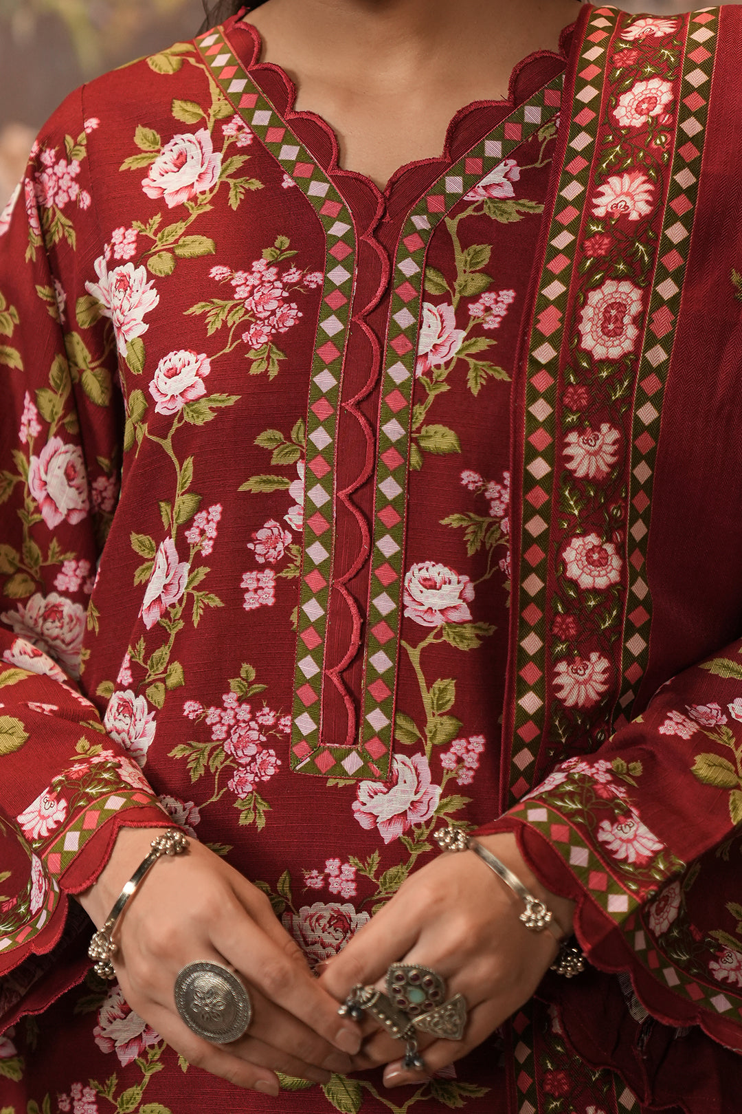 Zellbury | Unstitched 3 Piece Khaddar | Shirt Shalwar Shawl - 0389
