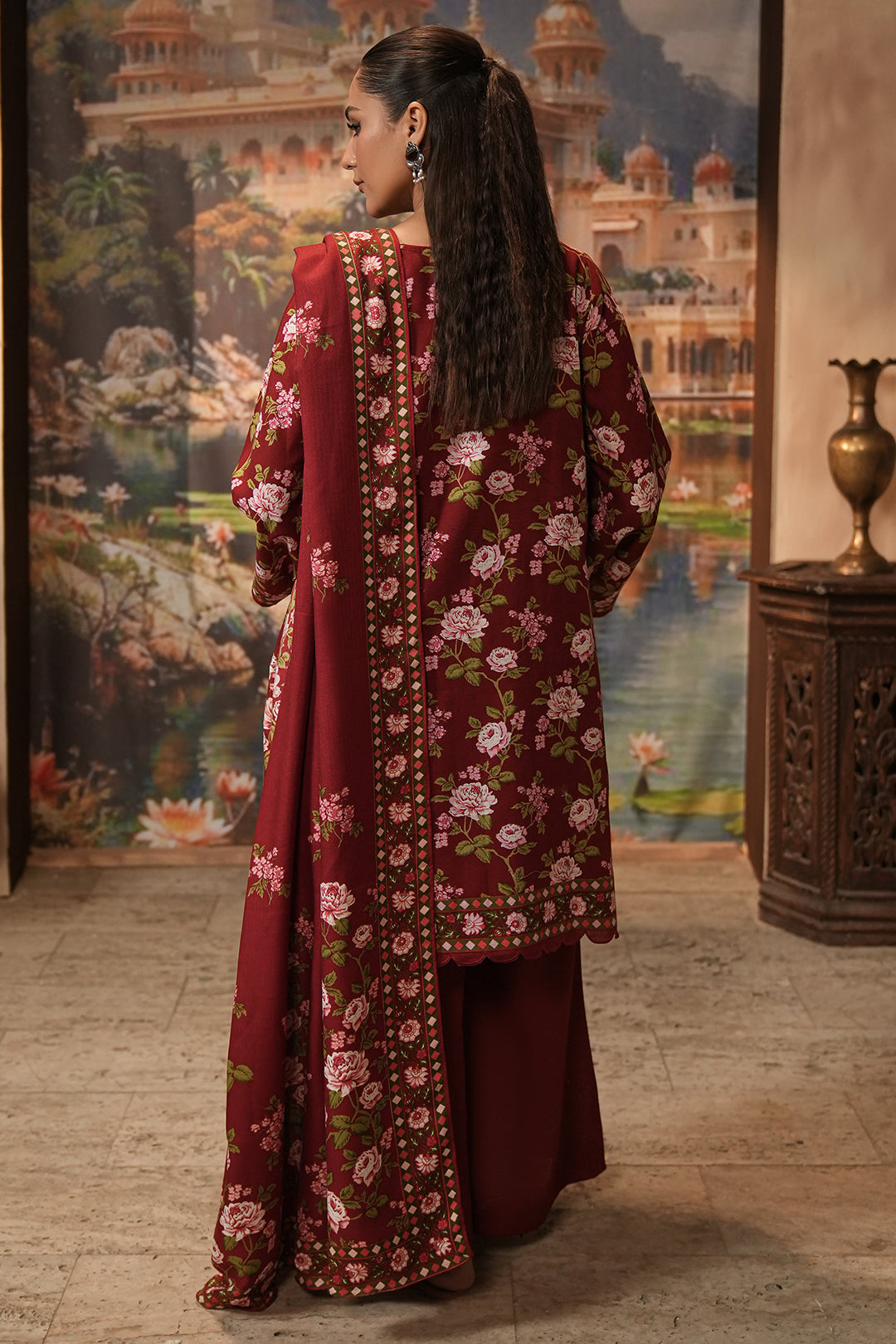 Zellbury | Unstitched 3 Piece Khaddar | Shirt Shalwar Shawl - 0389