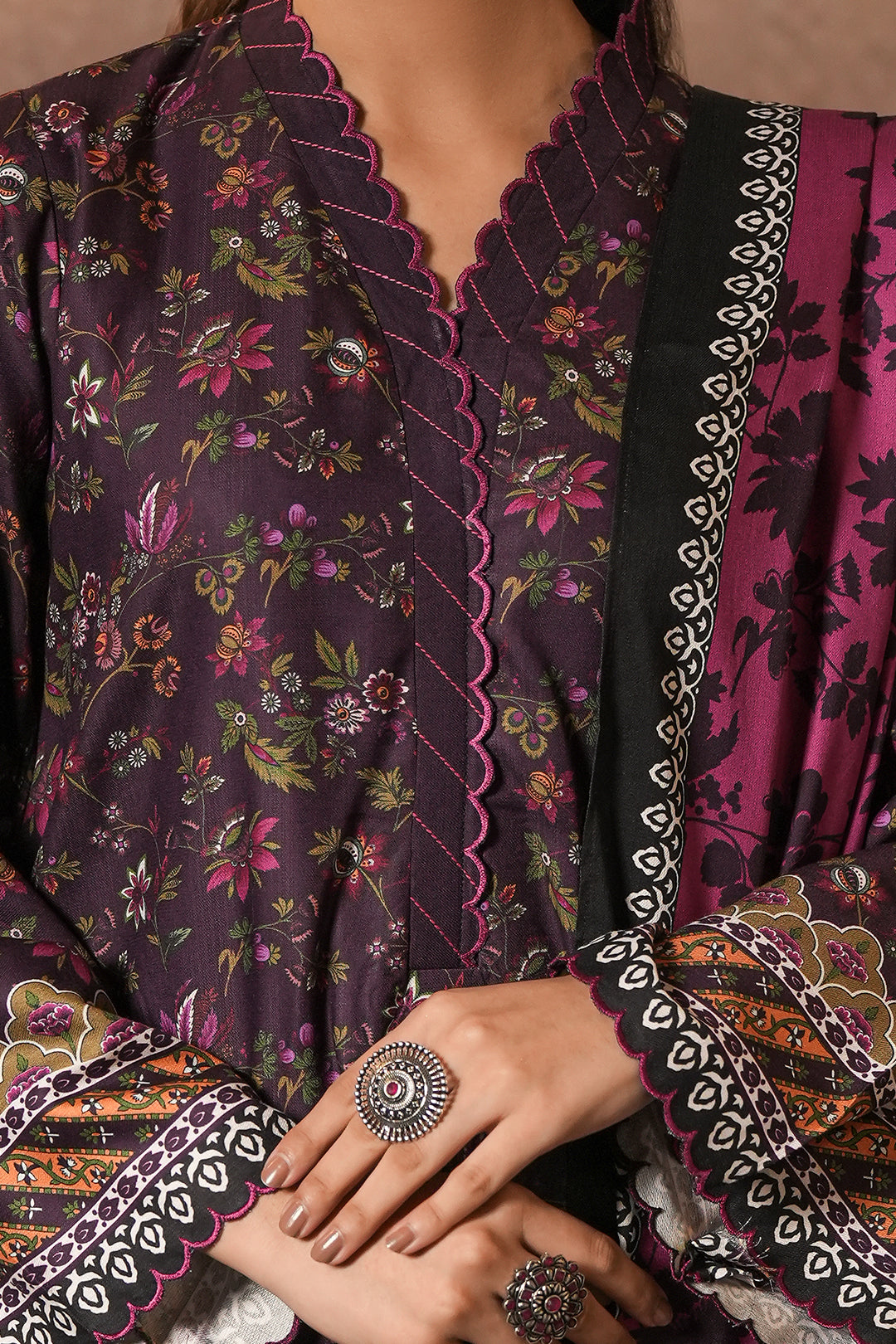 Zellbury | Unstitched 3 Piece Cotail | Shirt Shalwar Dupatta - 0399