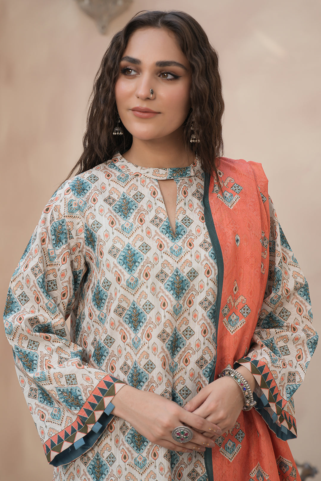 Zellbury | Unstitched 3 Piece Khaddar | Shirt Shalwar Dupatta - 0443 Default Title