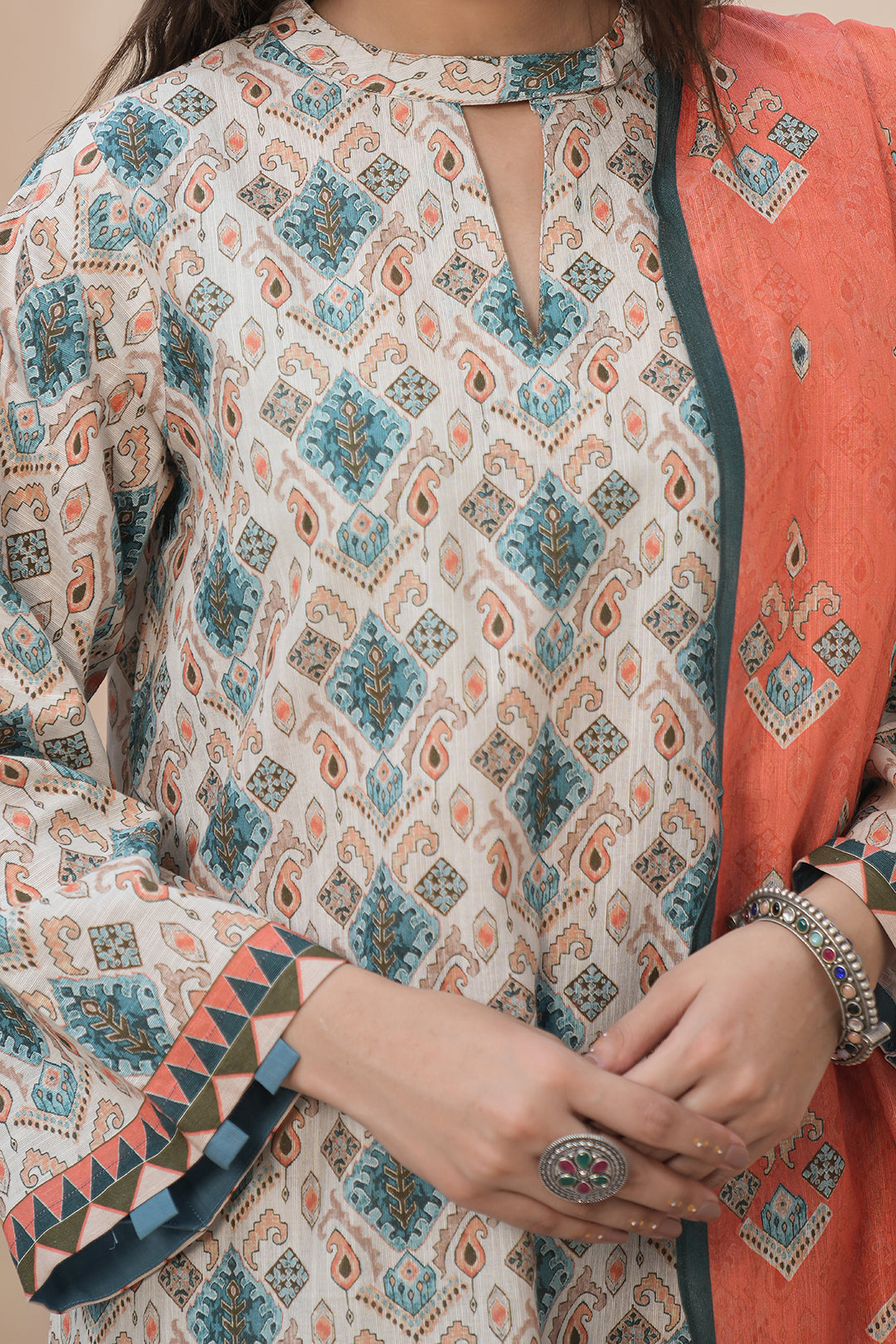 Zellbury | Unstitched 3 Piece Khaddar | Shirt Shalwar Dupatta - 0443